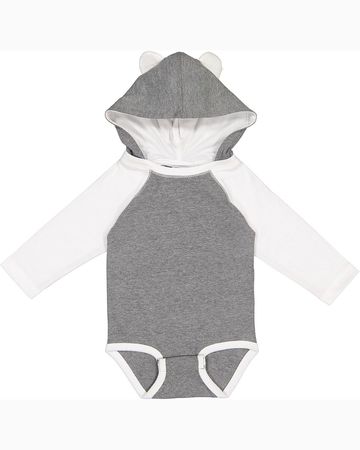 Rabbit Skins Infant Long Sleeve Fine Jersey Bodysuit Onesie With Ears